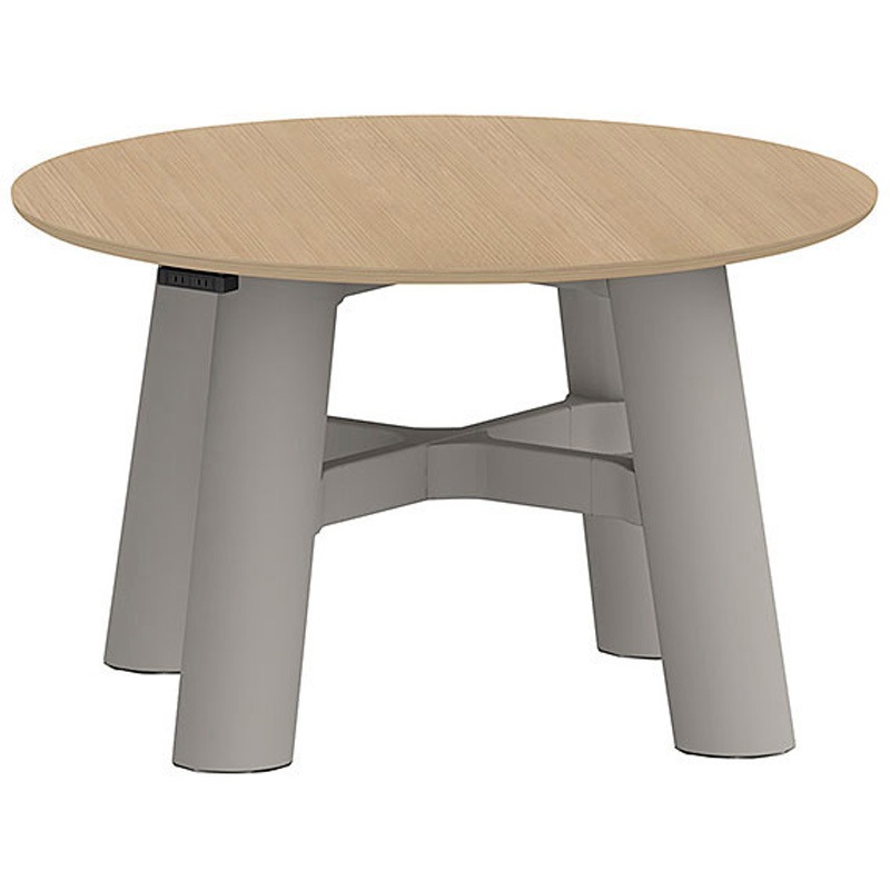 CBT-12LCMW-757 セントラ 円形テーブル 配線ありΦ1200<配送時組立サービス付> イトーキ 組立・設置・取付 Mウォールナット サテンホワイトグレー 高さ720mm  CBT-12LCMW-757