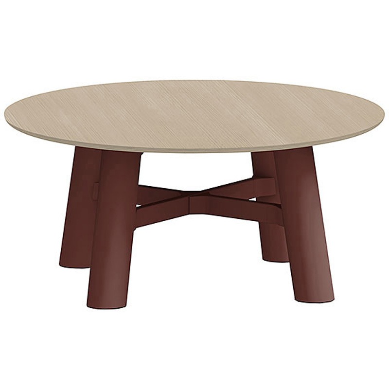 CBT-16LCMN-358 セントラ 円形テーブルΦ1600<配送時組立サービス付> イトーキ 組立・設置・取付 Mオーク サテンボルドー 高さ720mm  CBT-16LCMN-358