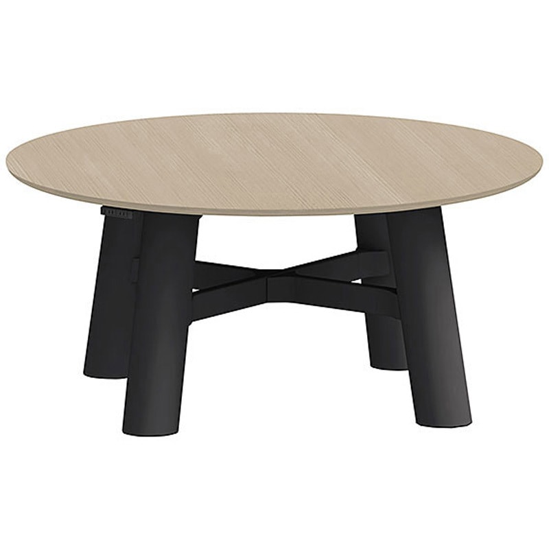 CBT-16LCMW-258 セントラ 円形テーブル 配線ありΦ1600<配送時組立サービス付> イトーキ 組立・設置・取付 Mオーク サテンオフブラック 高さ720mm  CBT-16LCMW-258