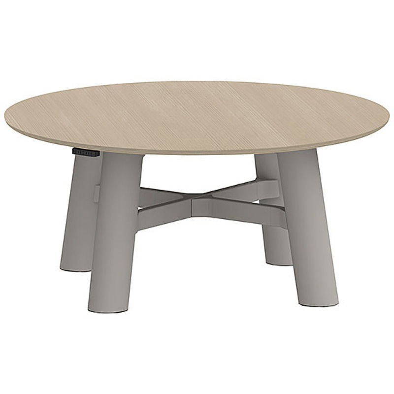 CBT-16LCMW-758 セントラ 円形テーブル 配線ありΦ1600<配送時組立サービス付> イトーキ 組立・設置・取付 Mオーク サテンホワイトグレー 高さ720mm  CBT-16LCMW-758