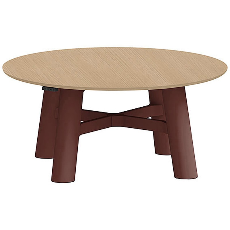 CBT-16LCMW-357 セントラ 円形テーブル 配線ありΦ1600<配送時組立サービス付> イトーキ 組立・設置・取付 Mウォールナット サテンボルドー 高さ720mm  CBT-16LCMW-357