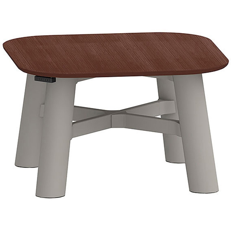 CBT-12LSMW-756 セントラ 正方形テーブル 配線ありW1200×D1200<配送時組立サービス付> イトーキ 組立・設置・取付 インディアナウォールナット サテンホワイトグレー  CBT-12LSMW-756