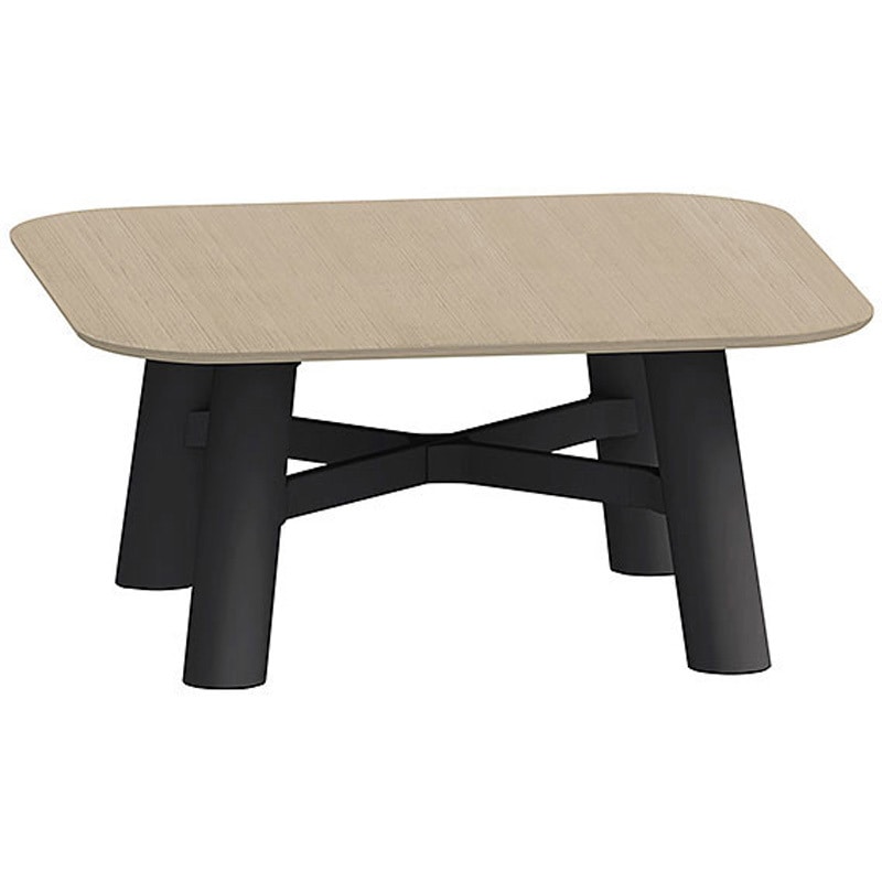 CBT-16LSMN-258 セントラ 正方形テーブルW1600×D1600<配送時組立サービス付> イトーキ 組立・設置・取付 Mオーク サテンオフブラック 高さ720mm  CBT-16LSMN-258