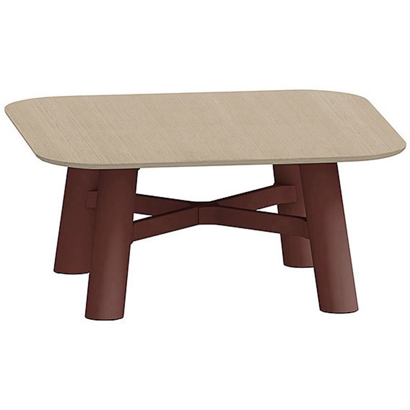 CBT-16LSMN-358 セントラ 正方形テーブルW1600×D1600<配送時組立サービス付> イトーキ 組立・設置・取付 Mオーク サテンボルドー 高さ720mm  CBT-16LSMN-358