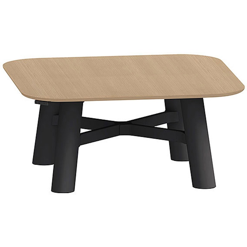 CBT-16LSMW-257 セントラ 正方形テーブル 配線ありW1600×D1600<配送時組立サービス付> イトーキ 組立・設置・取付 Mウォールナット サテンオフブラック 高さ720mm  CBT-16LSMW-257