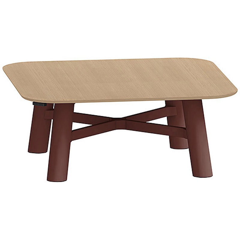 CBT-18LSMW-357 セントラ 正方形テーブル 配線ありW1800×D1800<配送時組立サービス付> イトーキ 組立・設置・取付 Mウォールナット サテンボルドー 高さ720mm  CBT-18LSMW-357