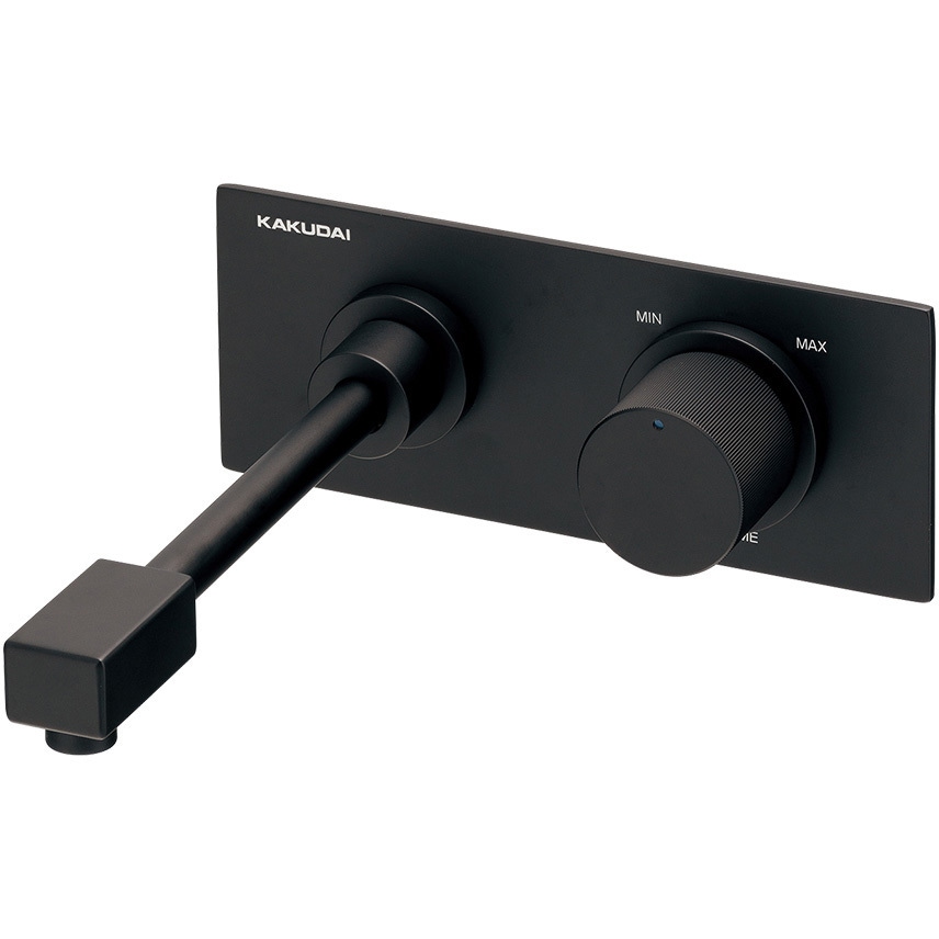 729-100B-MD 壁ユニット水栓 ロング カクダイ マットブラック色   729-100B-MD