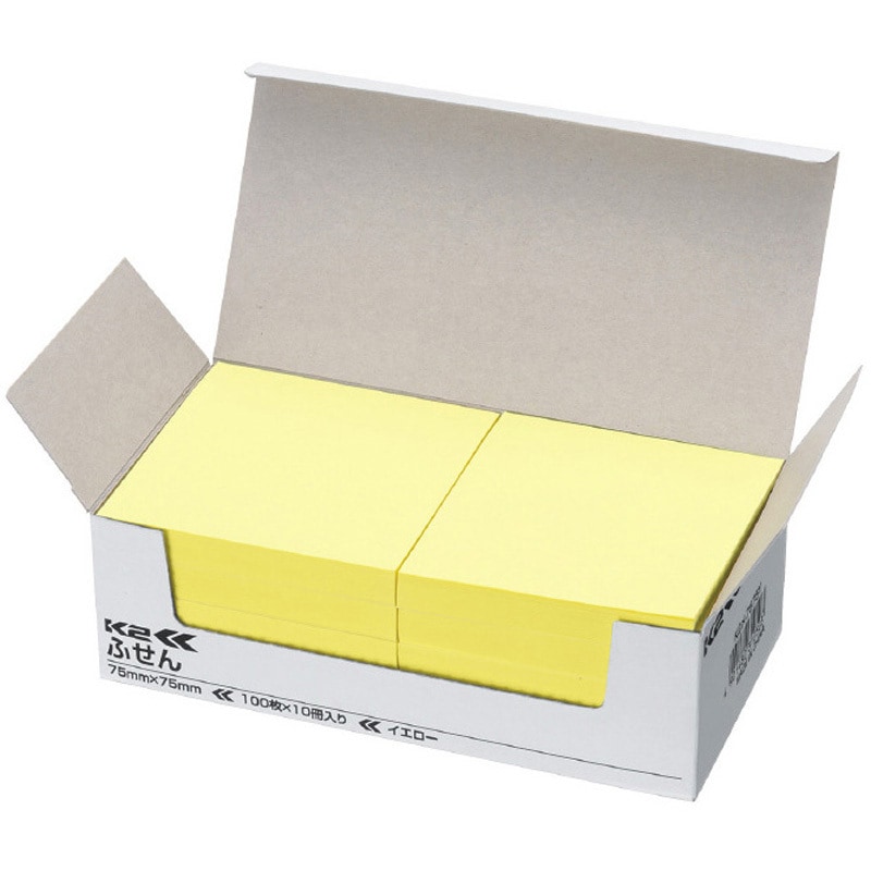 K2メ-7575Y ふせん＜K2＞ 正方形タイプ(75×75) コクヨ 単色 イエロー色