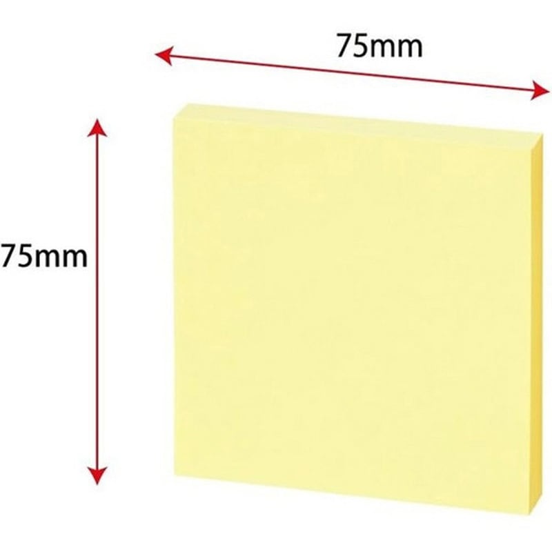 K2メ-7575Y ふせん＜K2＞ 正方形タイプ(75×75) コクヨ 単色 イエロー色