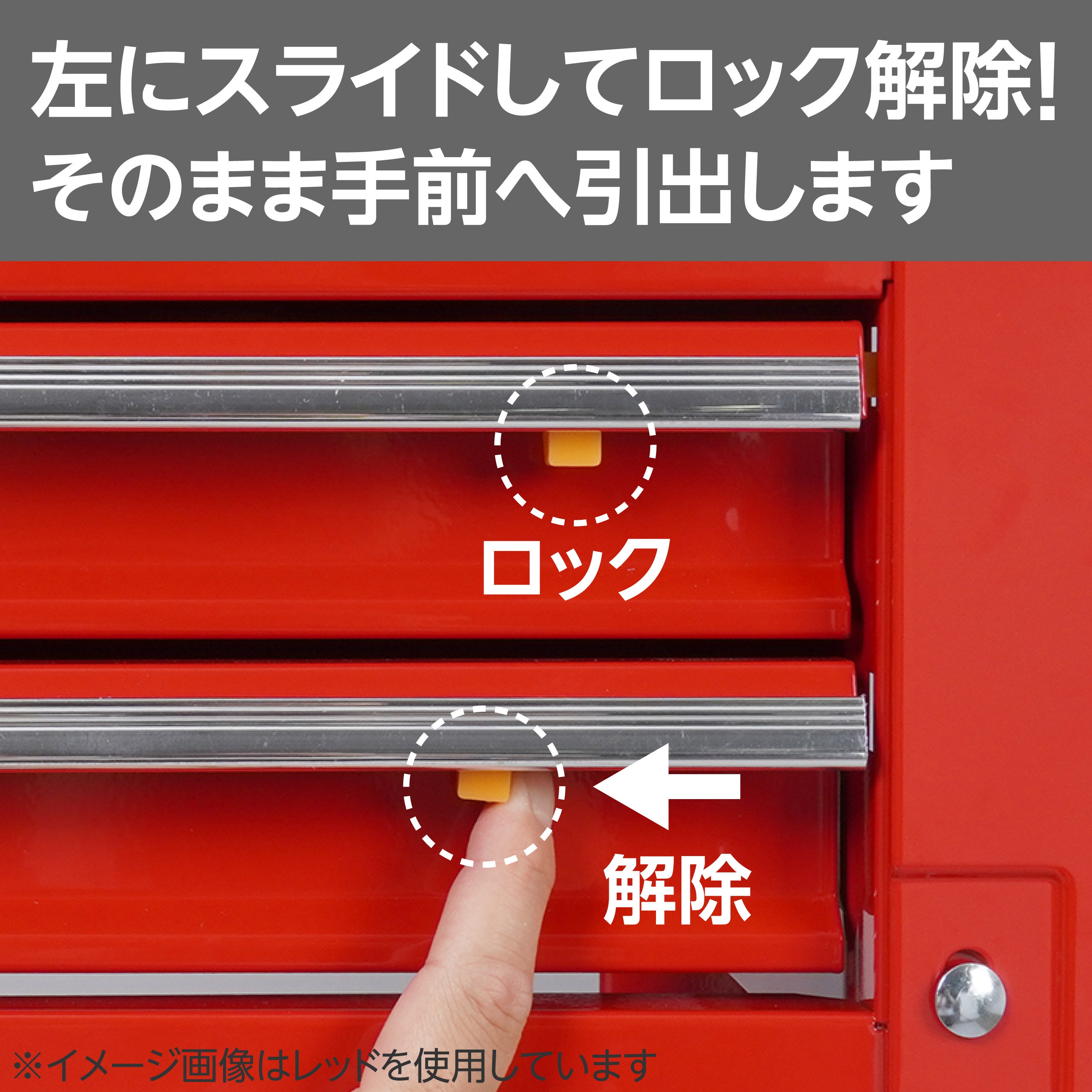 M333-X ツールワゴン 2段引出付き モノタロウ ホワイト色 高さ813mm