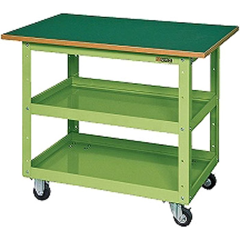 CSWA-607T ニューCSスーパーワゴン(CSWAタイプ/ゴム車/天板付) サカエ グリーン