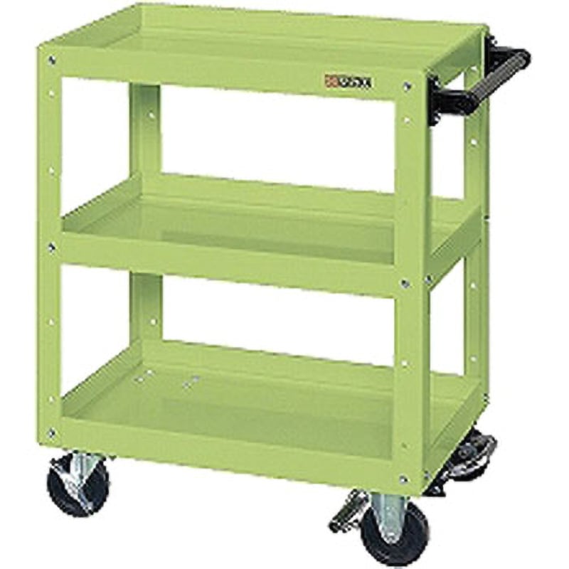 CSWA-607BR ニューCSスーパーワゴン(CSWA/ゴム車/フットブレーキ付) サカエ グリーン