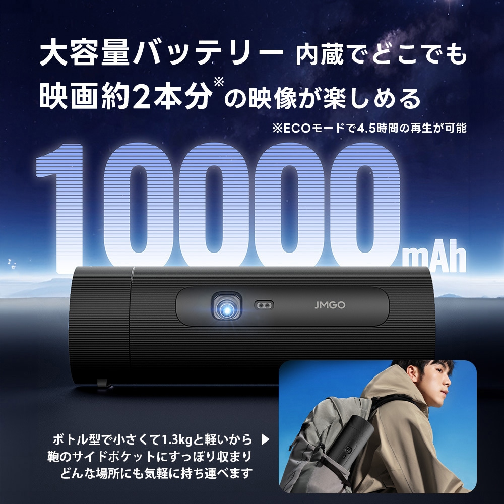 プロジェクター　ホームシアター　PicoFlix J61-7K5 J61-7K5 回転ボトル型コンパクトモバイルプロジェクター