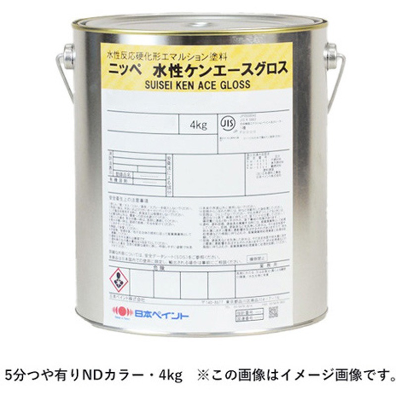 ニッペ　水性ケンエースグロス　5分つや　ホワイト　16kg 水性ケンエースグロス 淡彩色(Aグループ) 5分艶有り 16kg(約120平米/1