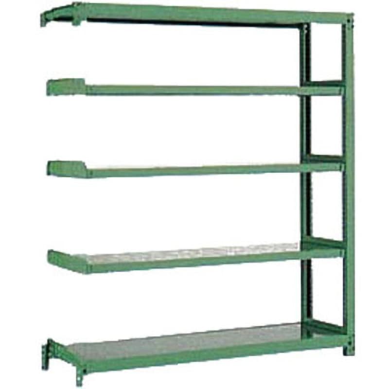 3MS-6490-5R 中量ラック300kg(中量3Mタイプ) 瀬戸内スチール(旧:原田鋼業) グリーン色 5段 高さ1800mm  3MS-6490-5R