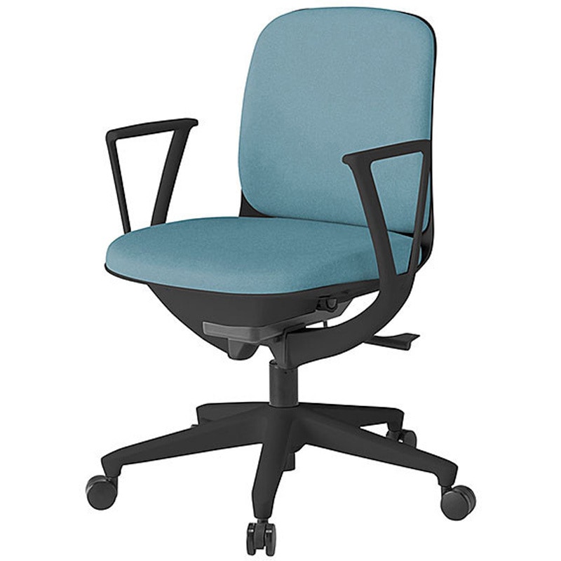 KJ-326CF-T1S4 トルテUチェア ローバック 固定肘付<配送時組立サービス付> イトーキ 組立・設置・取付 ナイロン双輪キャスター ブラック  KJ-326CF-T1S4