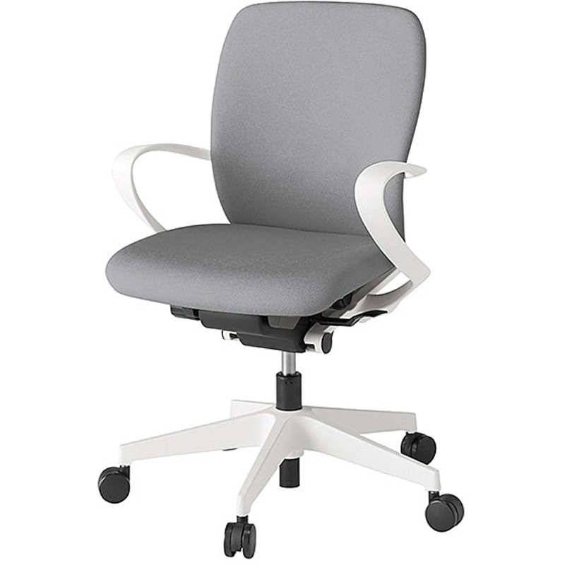 KF-446CF-WWT6 フルゴチェア ローバック 固定肘付<配送時組立サービス付> イトーキ 組立・設置・取付 ナイロン双輪キャスター ホワイト  KF-446CF-WWT6