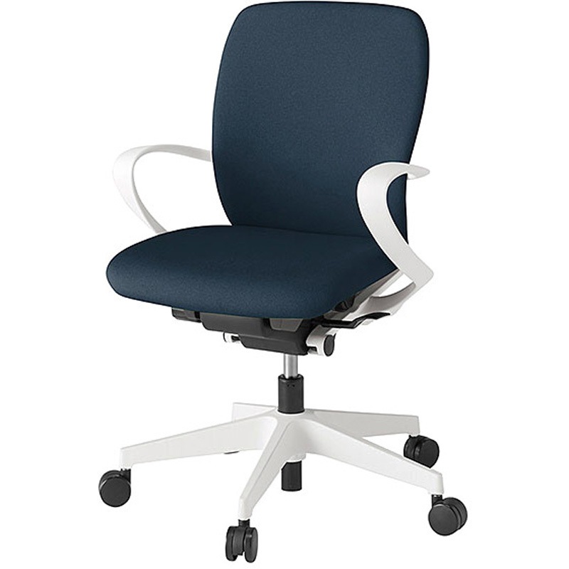 KF-446CF-WWB1 フルゴチェア ローバック 固定肘付<配送時組立サービス付> イトーキ 組立・設置・取付 ナイロン双輪キャスター ホワイト  KF-446CF-WWB1