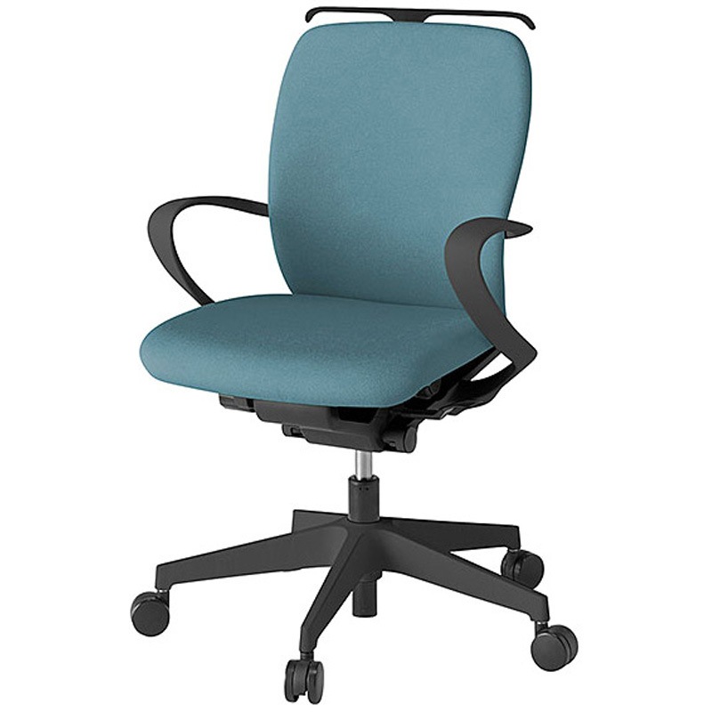 KF-446CFHT1S4 フルゴチェア ローバック 固定肘 ハンガー付<配送時組立サービス付> イトーキ 組立・設置・取付 ナイロン双輪キャスター ブラック  KF-446CFHT1S4