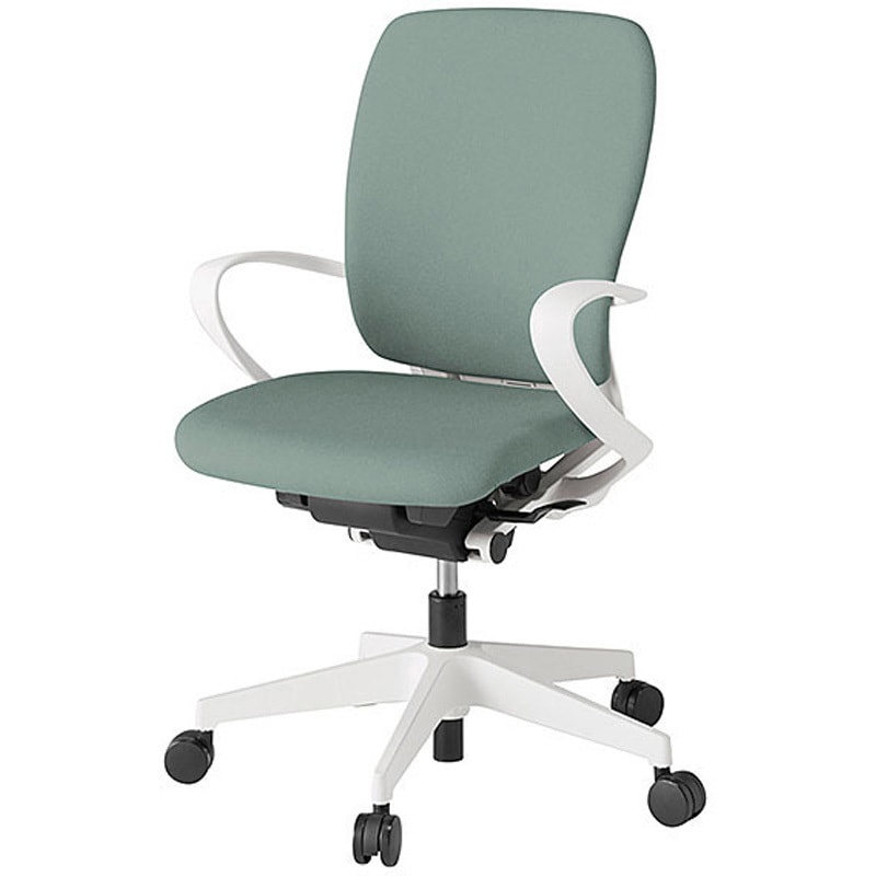 KF-436CF-WWE3 フルゴチェア ハイバック 固定肘付<配送時組立サービス付> イトーキ 組立・設置・取付 ナイロン双輪キャスター ホワイト  KF-436CF-WWE3