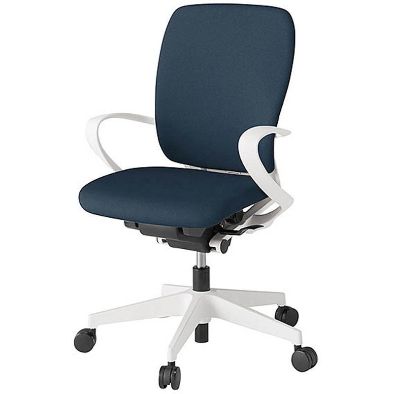 KF-436CF-WWB1 フルゴチェア ハイバック 固定肘付<配送時組立サービス付> イトーキ 組立・設置・取付 ナイロン双輪キャスター ホワイト  KF-436CF-WWB1