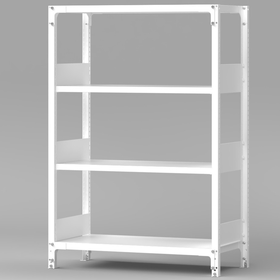 RKU341-454SOR スチール製 書架RKU 単体 ホワイト 金剛(KONGO) 荷重300kg 高さ1350mm奥行450mm  RKU341-454SOR 28,455円