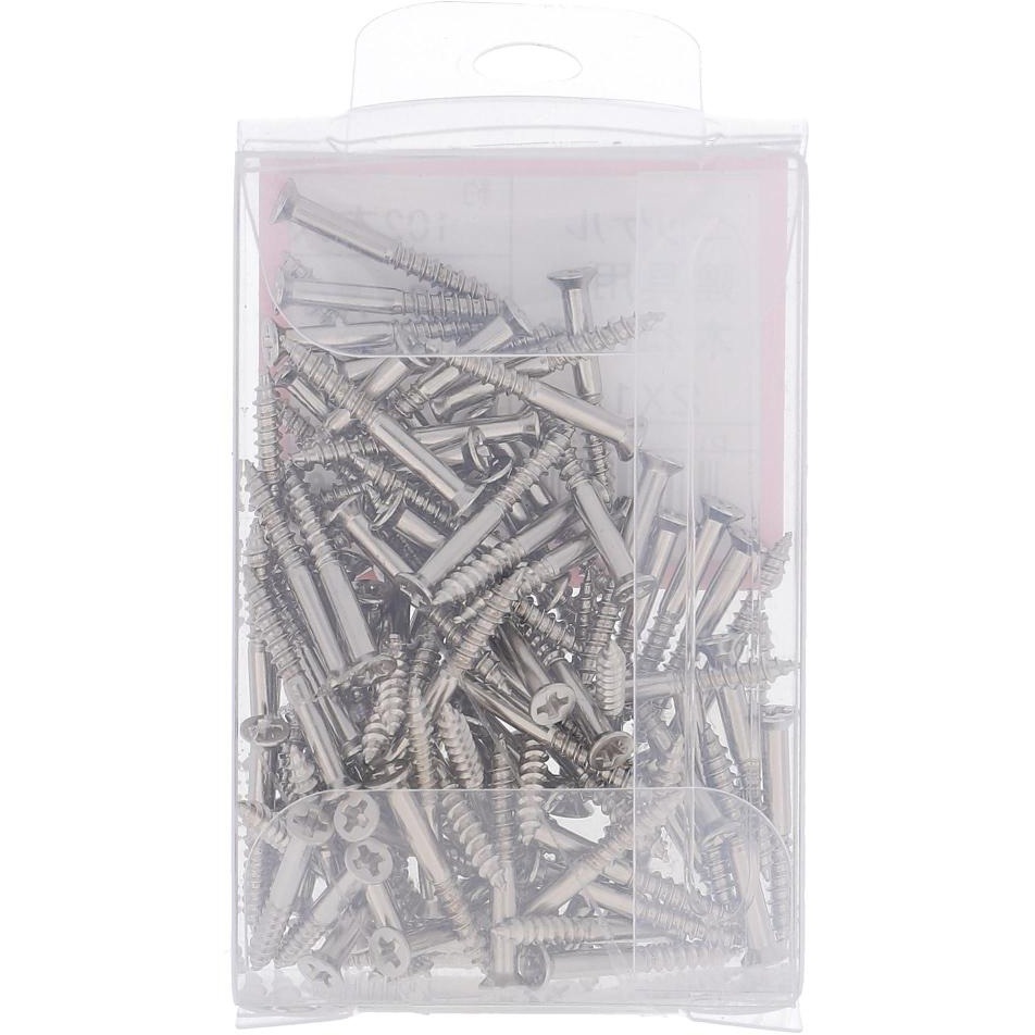 2x19 建具用木ねじ(一番ビス) 皿頭 (鉄/ニッケルめっき)(パック品