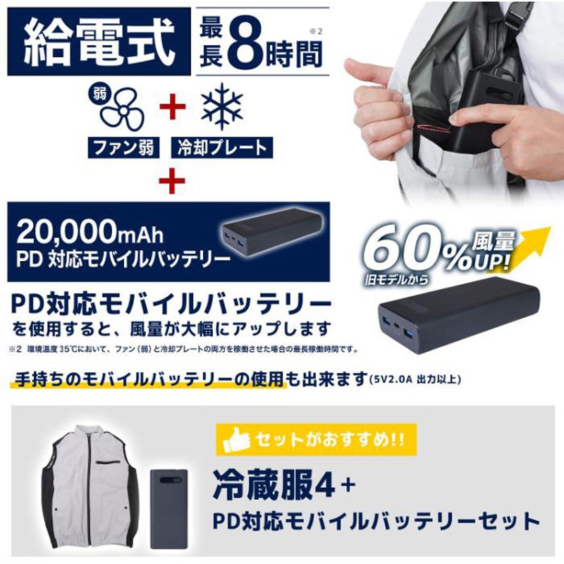 TKCV25SSW5LSP 圧倒的に冷える「冷蔵服4」バッテリーセット(ベスト 