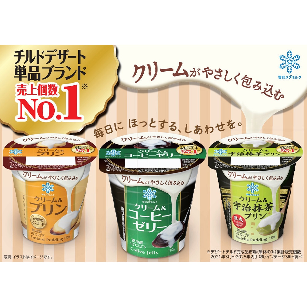冷蔵]クリーム&プリン 1セット(110g×5個) 雪印メグミルク 【通販