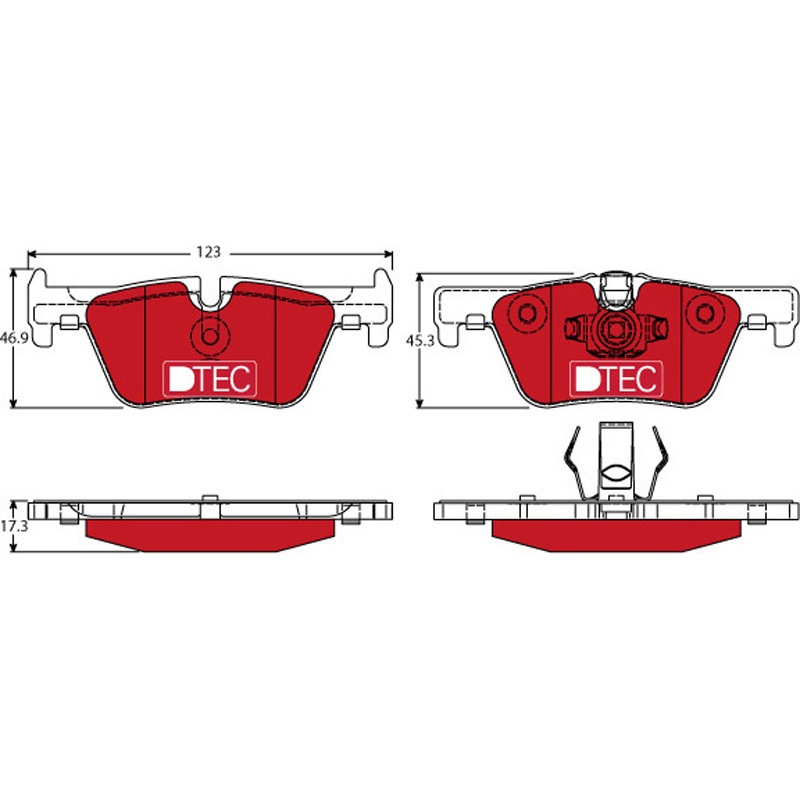 GDB1919DTE 輸入車用TRW DTEC低ダストセラミックブレーキパッド/TRW