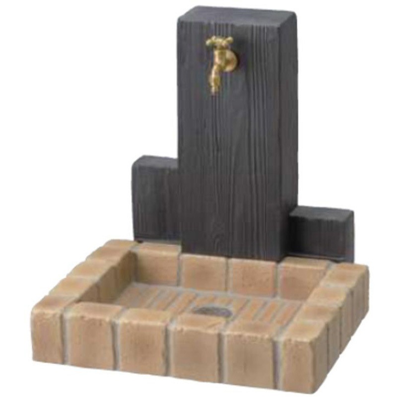 RS-12WT-PBーBY 立水栓ユニット ウッドクリートタイプ ニッコーエクステリア 幅590mm奥行531mm高さ626mm