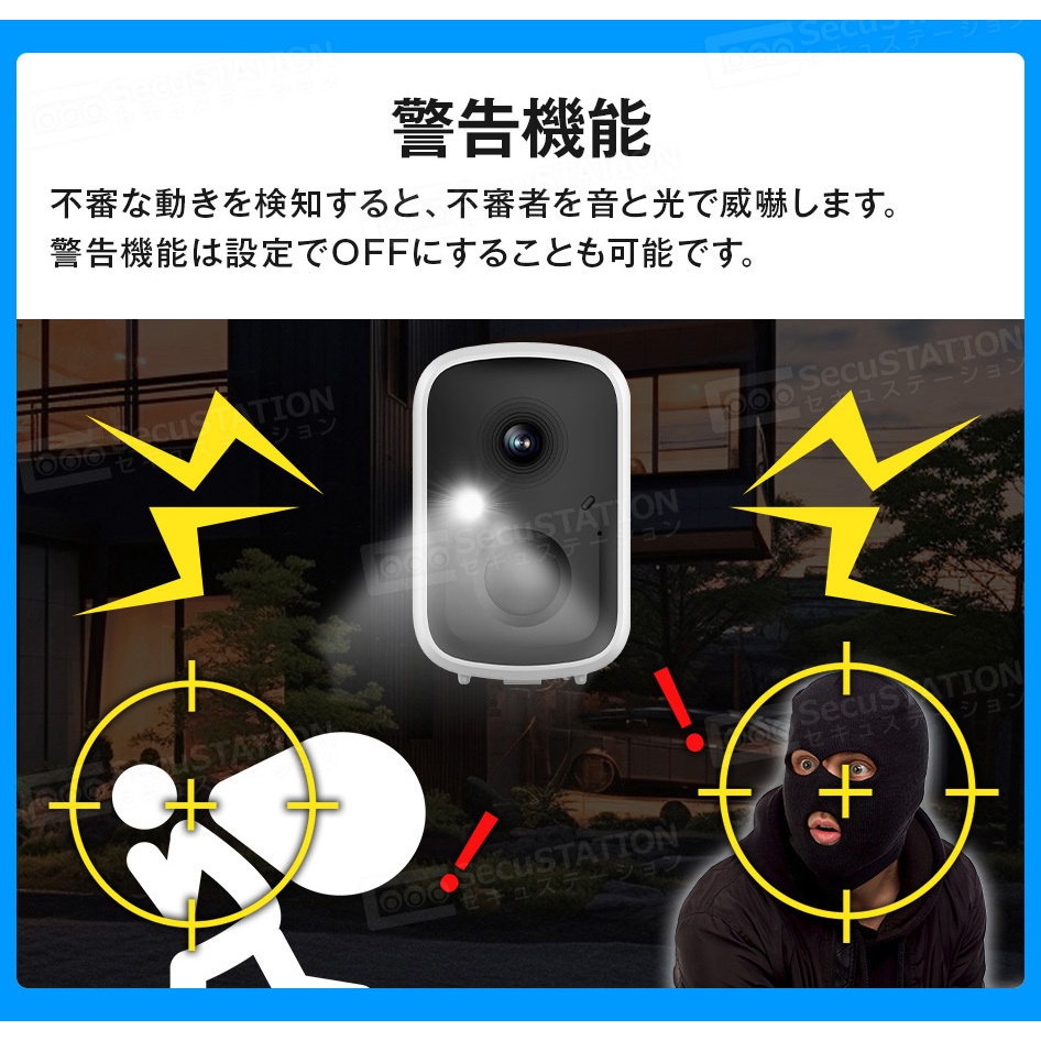 SC-DB74-128GB-SPC03C SecuSTATION バッテリー内蔵防犯カメラ ソーラー
