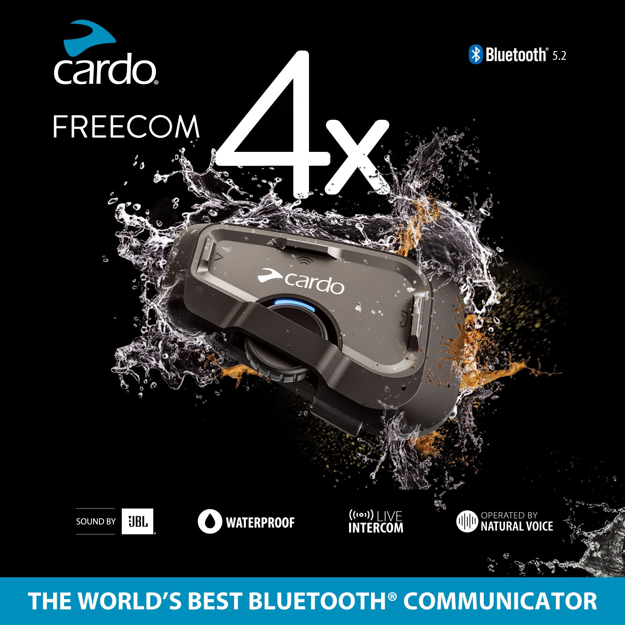 FRC4X103 バイク用インカム FREECOM 4X - DUO Cardo(カルド) 寸法48×78×20mm 1セット(2台) FRC4X103