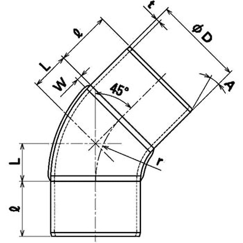 125 プレスエルボ45° フカガワ 亜鉛めっき鋼板 呼び径125mm - 【通販