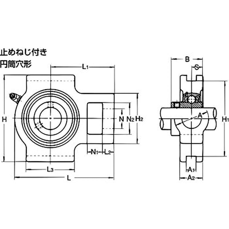 UCT318 テークアップ形ユニット 鋳鉄製 止めねじ付き 旭精工 呼び番号UCT318(玉軸受) - 【通販モノタロウ】