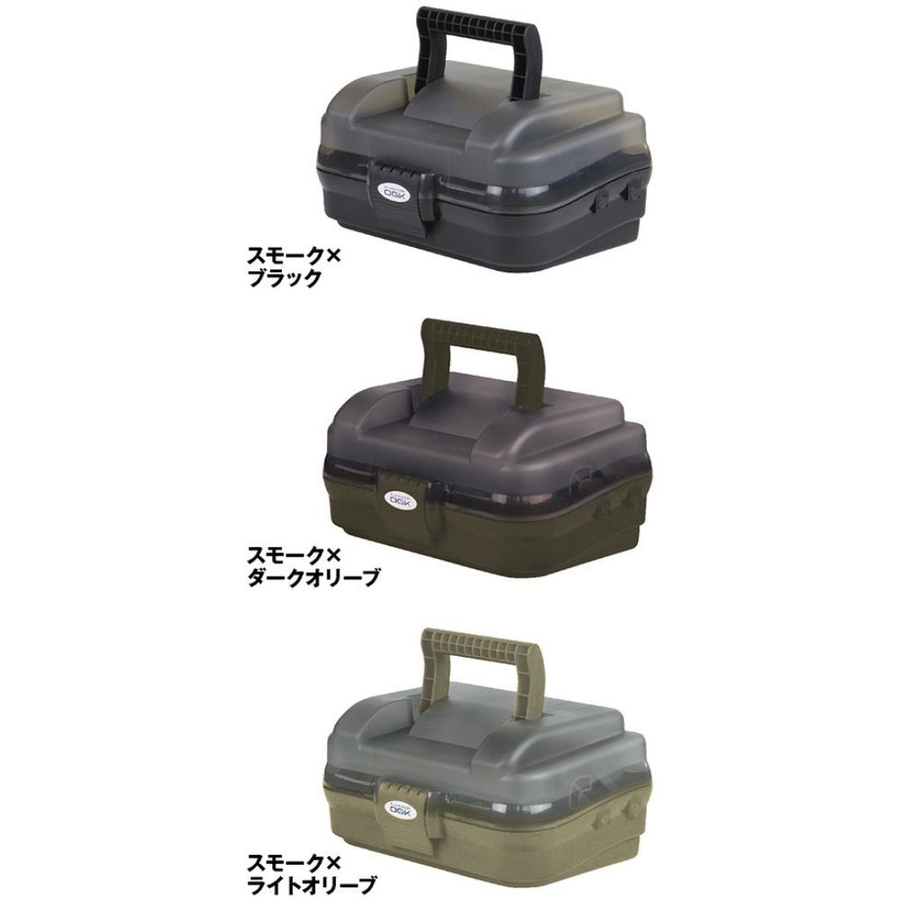 スモーク×ライトオリーブ 小型タックルボックス(一段式) OGK(大阪漁具