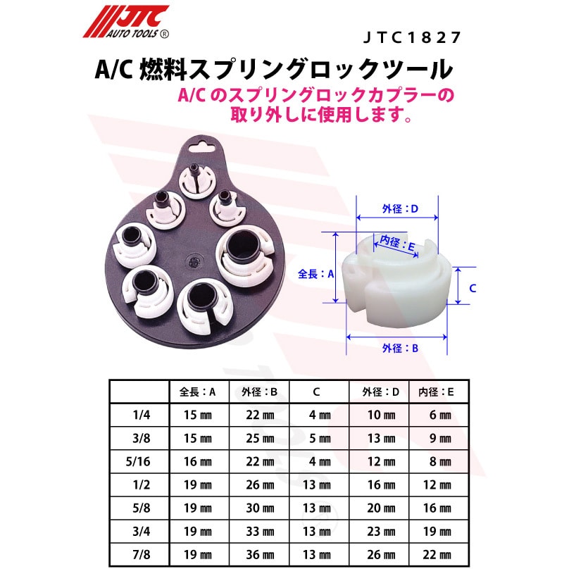 JTC1827 A/Cスプリングロックツール 1セット JTC 【通販モノタロウ】