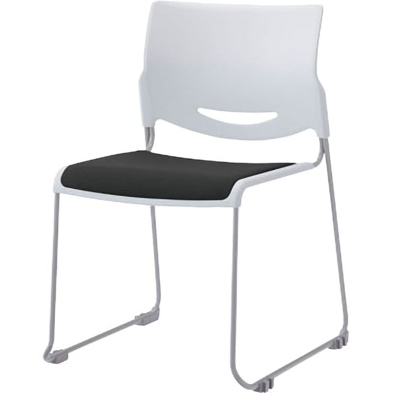 6-113-0110 ミーティングチェア MP-110 内田洋行 スタッキング可 布張り ブラック/ホワイトグレイ色 高さ758mm幅510mm奥行525mm  6-113-0110 8,534円