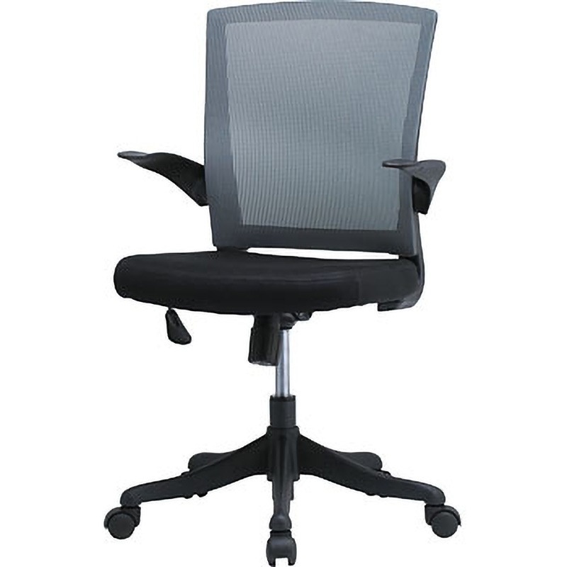 FEM-14 GL メッシュチェア 肘付き 井上金庫販売 肘掛あり グレー色   FEM-14 GL