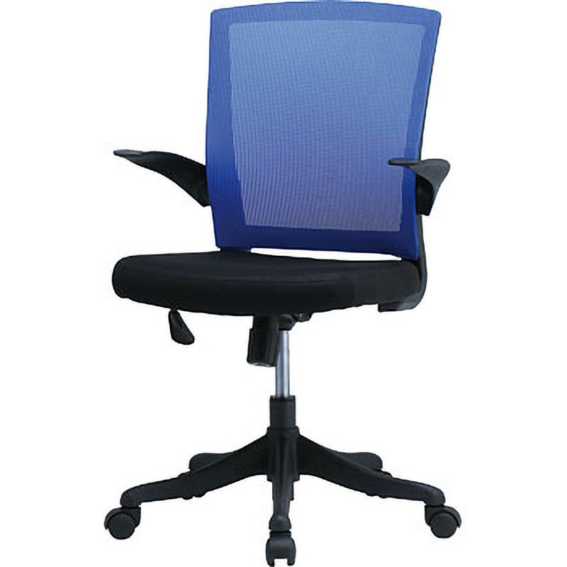FEM-14 BL メッシュチェア 肘付き 井上金庫販売 肘掛あり ブルー色 FEM 