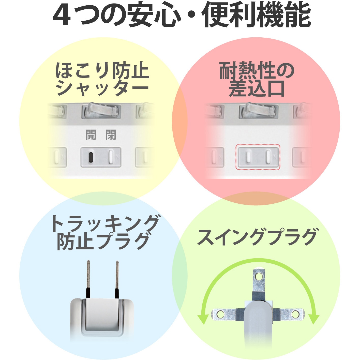 T-K8A-2650WH 電源タップ 2P 個別&一括スイッチ付 雷ガード