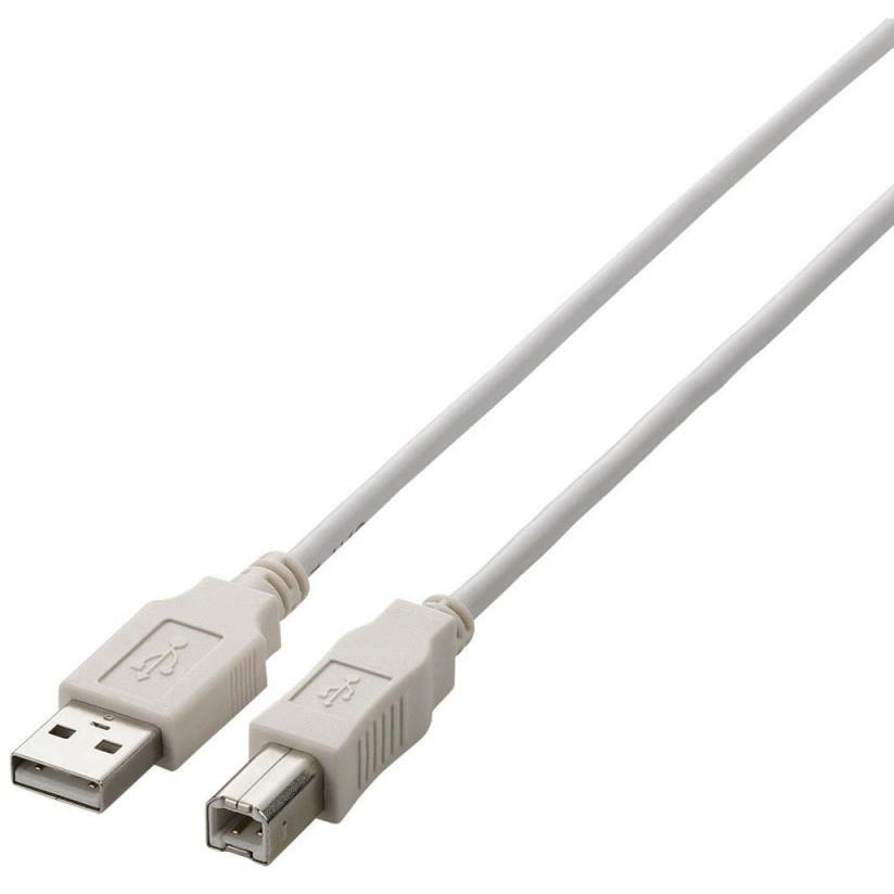 U2C-BN20WH USBケーブル B-A 2重シールドケーブル RoHS エレコム
