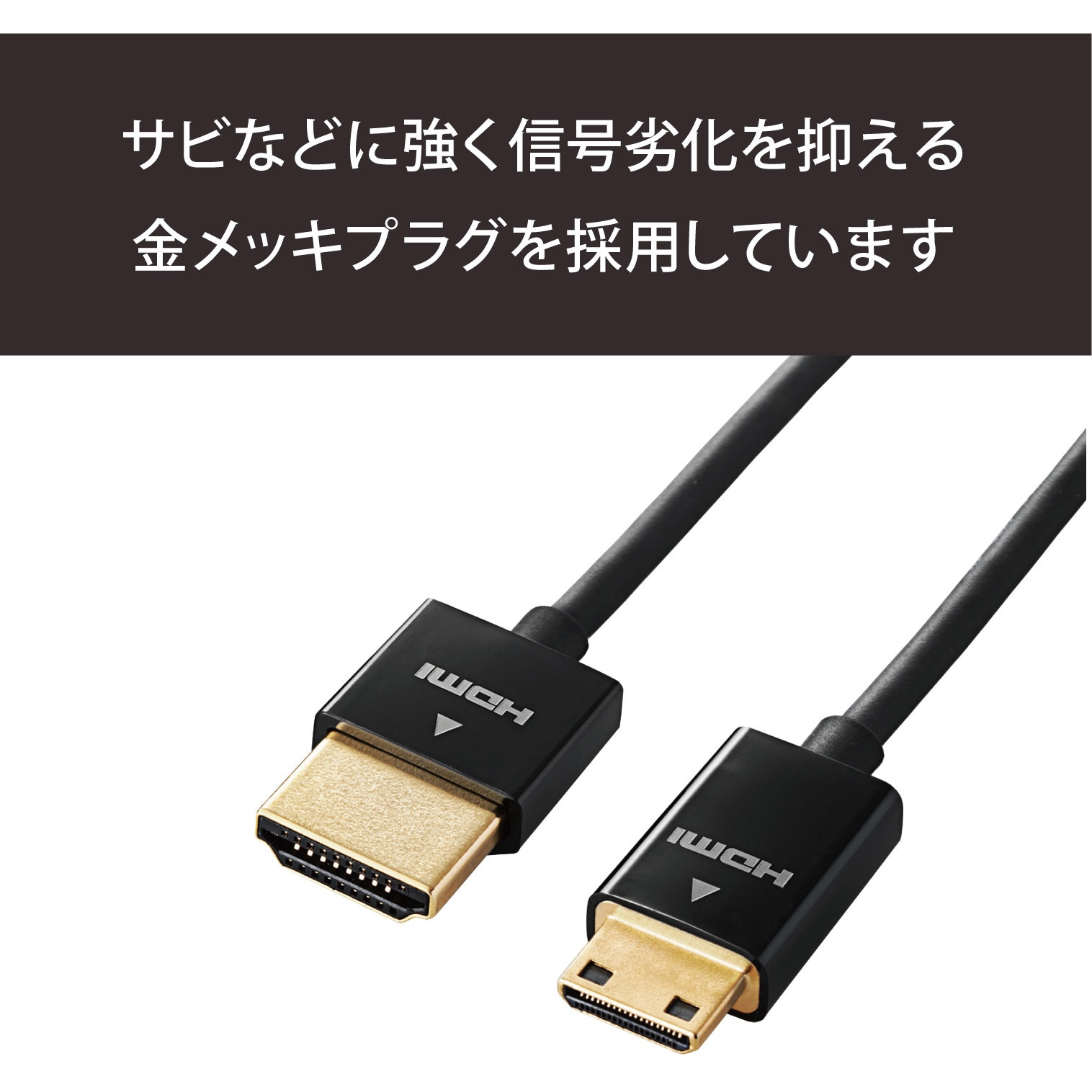 miniHDMIケーブル HDMI-ミニHDMI ハイスピード スーパースリム