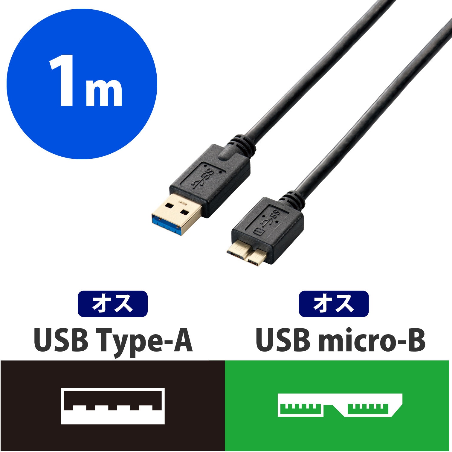USB3-AMB10BK USBケーブル マイクロBケーブル microB-A 3.0 3重 USB3-AMB10BK USBケーブル マイクロBケーブル microB-A 3.0 3重