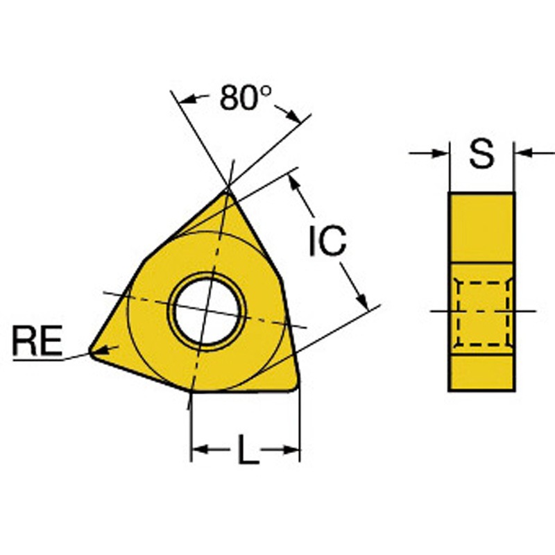 WNGG 08 04 12-SGF 旋削ネガ   WN□□型-08(六角形80°)R1.2 被削材S(耐熱合金) SANDVIK 材種S05F コーナーR1.1906mm 1箱(10個) WNGG 08 04 12-SGF