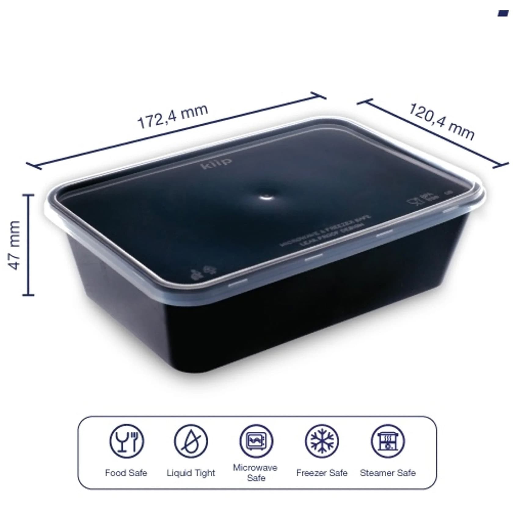 タッパー 黒　Lサイズ 6300065328 Kiip SLappeR キープスラッパー 保存容器 長方形 Black