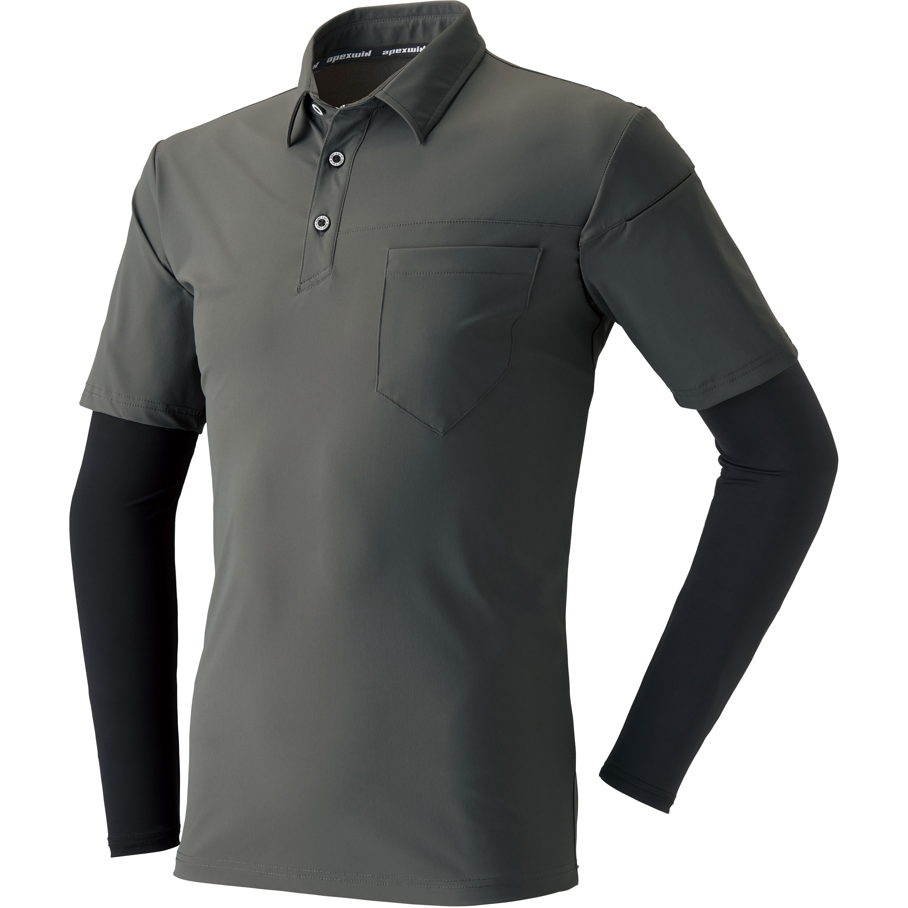 ラキ❸ 17115 冷感ストレッチレイヤードポロシャツ 吸汗速乾 アタック