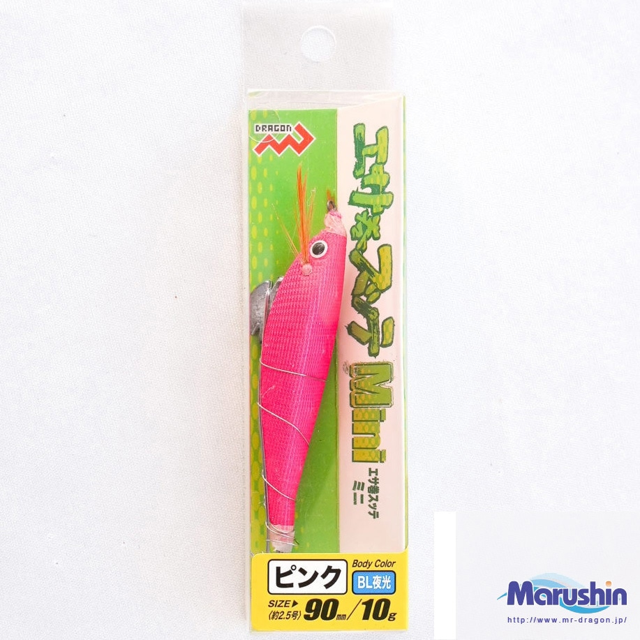 ピンク/BL夜光 エサ巻スッテMINI マルシン漁具 自重10g ピンク/BL夜光