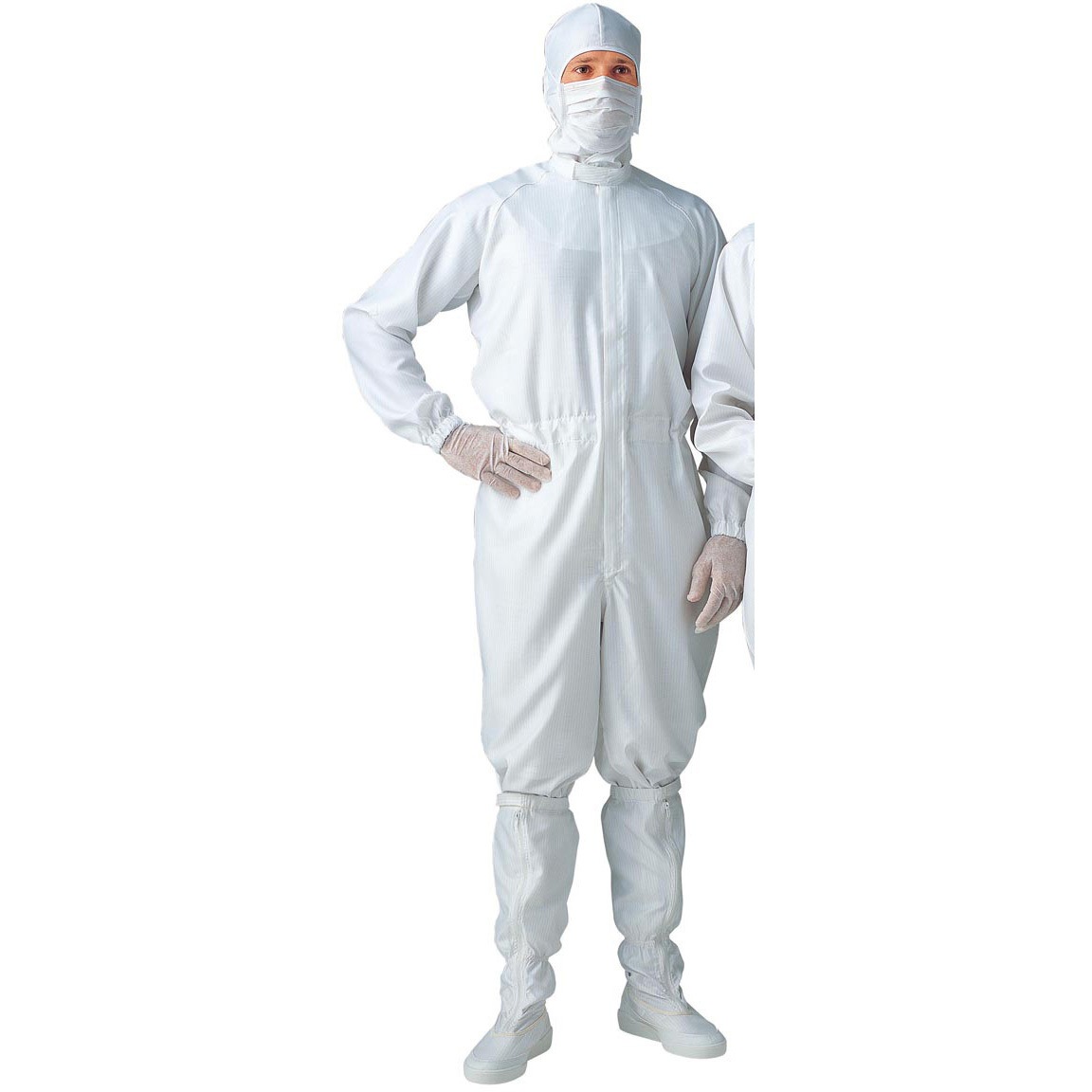 CB1025 L 男性用 クリーンスーツ ガードナー ホワイト色 サイズL 1着(1着)
