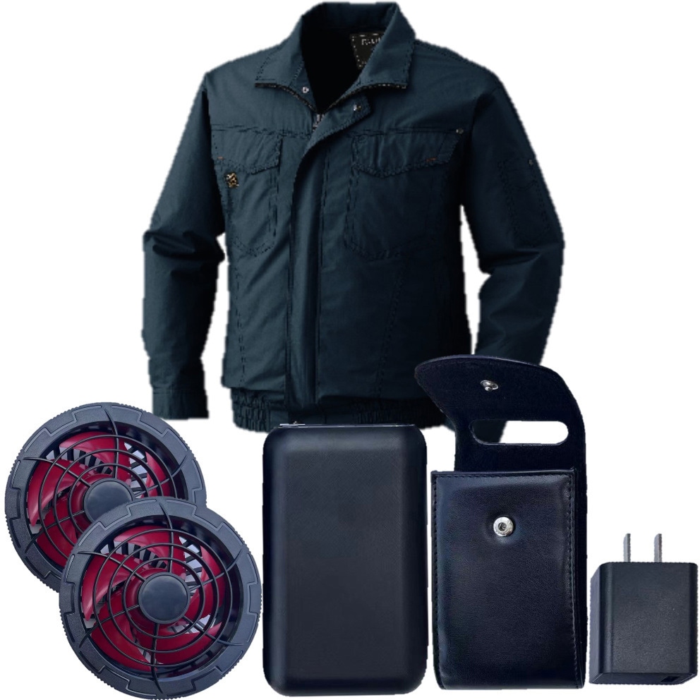 KU91400XEB-SBT-06 空調作業服+SBT-06 18Vファンバッテリー+バッテリーケースセットKU91400XEB-SBT06 さくら電子 チャコール色 サイズL